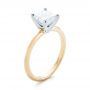 18k Yellow Gold And Platinum 18k Yellow Gold And Platinum Custom Two-tone Solitaire Diamond Engagement Ring - Three-Quarter View -  103447 - Thumbnail
