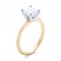 14k Yellow Gold And 18K Gold 14k Yellow Gold And 18K Gold Custom Two-tone Solitaire Diamond Engagement Ring - Three-Quarter View -  103447 - Thumbnail