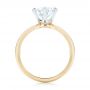 18k Yellow Gold And 18K Gold 18k Yellow Gold And 18K Gold Custom Two-tone Solitaire Diamond Engagement Ring - Front View -  103001 - Thumbnail