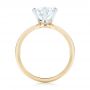 14k Yellow Gold And Platinum Custom Two-tone Solitaire Diamond Engagement Ring - Front View -  103001 - Thumbnail