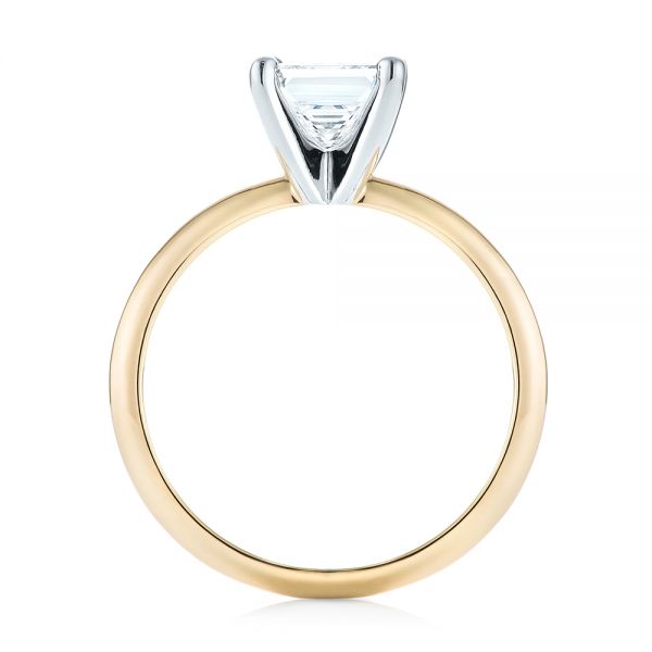 18k Yellow Gold And Platinum Custom Two-tone Solitaire Diamond Engagement  Ring