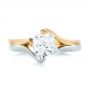  14K Gold And 14k Yellow Gold 14K Gold And 14k Yellow Gold Custom Two-tone Solitaire Diamond Engagement Ring - Top View -  103329 - Thumbnail