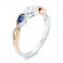  Platinum And Platinum Platinum And Platinum Custom Two-tone Three Stone Blue Sapphire And Diamond Engagement Ring - Three-Quarter View -  103056 - Thumbnail