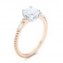 14k Rose Gold And 18K Gold 14k Rose Gold And 18K Gold Custom Two-tone Three Stone Diamond Engagement Ring - Three-Quarter View -  103121 - Thumbnail