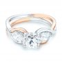 18k Rose Gold And 18K Gold 18k Rose Gold And 18K Gold Custom Two-tone Three Stone Diamond Engagement Ring - Flat View -  102912 - Thumbnail