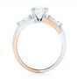 14k Rose Gold And 18K Gold 14k Rose Gold And 18K Gold Custom Two-tone Three Stone Diamond Engagement Ring - Front View -  102912 - Thumbnail