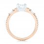 14k Rose Gold And 18K Gold 14k Rose Gold And 18K Gold Custom Two-tone Three Stone Diamond Engagement Ring - Front View -  103121 - Thumbnail