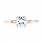 14k Rose Gold And 18K Gold 14k Rose Gold And 18K Gold Custom Two-tone Three Stone Diamond Engagement Ring - Top View -  103121 - Thumbnail