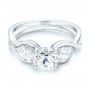  Platinum And Platinum Platinum And Platinum Custom Two-tone Three Stone Diamond Engagement Ring - Flat View -  102912 - Thumbnail