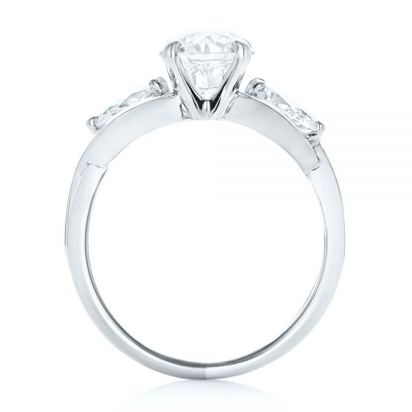 14k White Gold And Platinum 14k White Gold And Platinum Custom Two-tone Three Stone Diamond Engagement Ring - Front View -  102912