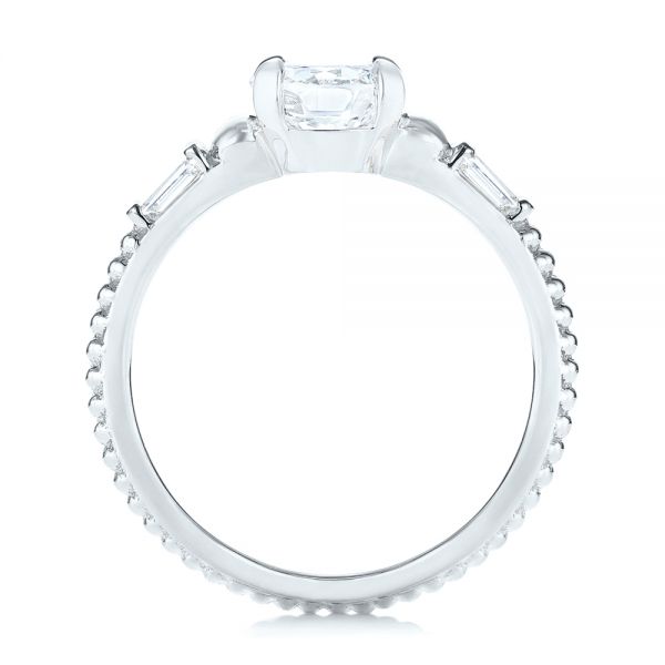 14k White Gold And Platinum 14k White Gold And Platinum Custom Two-tone Three Stone Diamond Engagement Ring - Front View -  103121