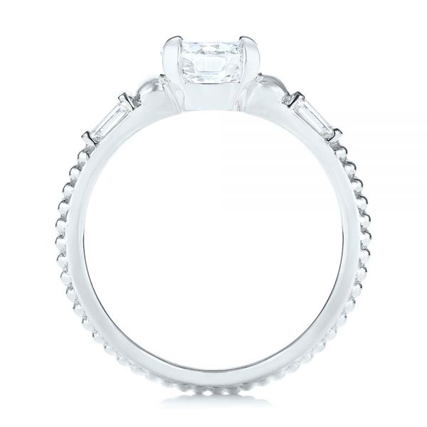 18k White Gold And 14K Gold 18k White Gold And 14K Gold Custom Two-tone Three Stone Diamond Engagement Ring - Front View - 103121