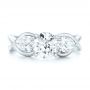 18k White Gold And Platinum 18k White Gold And Platinum Custom Two-tone Three Stone Diamond Engagement Ring - Top View -  102912 - Thumbnail