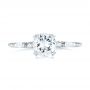  Platinum And 14K Gold Platinum And 14K Gold Custom Two-tone Three Stone Diamond Engagement Ring - Top View -  103121 - Thumbnail