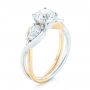 14k Yellow Gold And Platinum 14k Yellow Gold And Platinum Custom Two-tone Three Stone Diamond Engagement Ring - Three-Quarter View -  102912 - Thumbnail