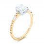 14k Yellow Gold And 14K Gold Custom Two-tone Three Stone Diamond Engagement Ring - Three-Quarter View -  103121 - Thumbnail