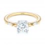 14k Yellow Gold And Platinum 14k Yellow Gold And Platinum Custom Two-tone Three Stone Diamond Engagement Ring - Flat View -  103121 - Thumbnail