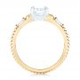 14k Yellow Gold And 14K Gold Custom Two-tone Three Stone Diamond Engagement Ring - Front View -  103121 - Thumbnail