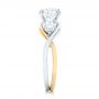 14k Yellow Gold And 18K Gold 14k Yellow Gold And 18K Gold Custom Two-tone Three Stone Diamond Engagement Ring - Side View -  102912 - Thumbnail