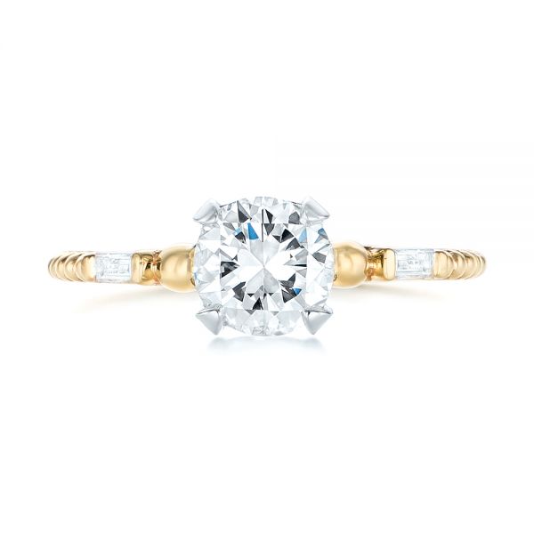 Custom Two-tone Three Stone Diamond Engagement Ring #103121 - Seattle ...