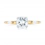 14k Yellow Gold And 14K Gold Custom Two-tone Three Stone Diamond Engagement Ring - Top View -  103121 - Thumbnail