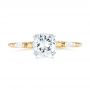 14k Yellow Gold And Platinum 14k Yellow Gold And Platinum Custom Two-tone Three Stone Diamond Engagement Ring - Top View -  103121 - Thumbnail