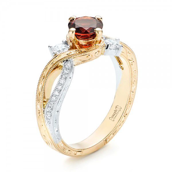 Beautifully Set Garnet Stone Ring Single Piece - Platear