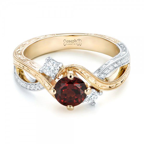 Wedding rings with garnet stones sales