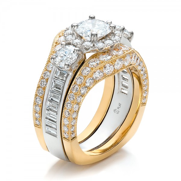 Estate Two-Tone Wedding and Engagement Ring Set #100619 - Seattle ...