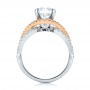  18K Gold Custom Two-tone Wrapped Shank Diamond Engagement Ring - Front View -  101666 - Thumbnail