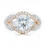  Platinum Platinum Custom Two-tone Wrapped Shank Diamond Engagement Ring - Top View -  101666 - Thumbnail