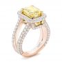 14k Rose Gold And Platinum 14k Rose Gold And Platinum Custom Two-tone Yellow And White Diamond Engagement Ring - Three-Quarter View -  102794 - Thumbnail