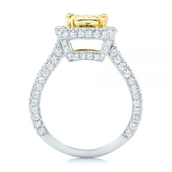  Platinum And 18K Gold Platinum And 18K Gold Custom Two-tone Yellow And White Diamond Engagement Ring - Front View -  102794