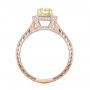 14k Rose Gold And Platinum 14k Rose Gold And Platinum Custom Two-tone Yellow And White Diamond Halo Engagement Ring - Front View -  103270 - Thumbnail