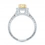 18k White Gold And Platinum 18k White Gold And Platinum Custom Two-tone Yellow And White Diamond Halo Engagement Ring - Front View -  103270 - Thumbnail