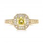 18k Yellow Gold And 14K Gold 18k Yellow Gold And 14K Gold Custom Two-tone Yellow And White Diamond Halo Engagement Ring - Top View -  103270 - Thumbnail