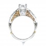  Platinum And 18K Gold Custom Two-tone And Marquise Diamond Engagement Ring - Front View -  100620 - Thumbnail