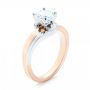 18k Rose Gold And 18K Gold 18k Rose Gold And 18K Gold Custom Two-tone Wrap Diamond Engagement Ring - Three-Quarter View -  102588 - Thumbnail