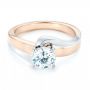 14k Rose Gold And 14K Gold Custom Two-tone Wrap Diamond Engagement Ring - Flat View -  102588 - Thumbnail