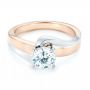 18k Rose Gold And 14K Gold 18k Rose Gold And 14K Gold Custom Two-tone Wrap Diamond Engagement Ring - Flat View -  102588 - Thumbnail