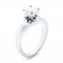 18k White Gold And Platinum 18k White Gold And Platinum Custom Two-tone Wrap Diamond Engagement Ring - Three-Quarter View -  102588 - Thumbnail