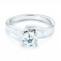 18k White Gold And Platinum 18k White Gold And Platinum Custom Two-tone Wrap Diamond Engagement Ring - Flat View -  102588 - Thumbnail
