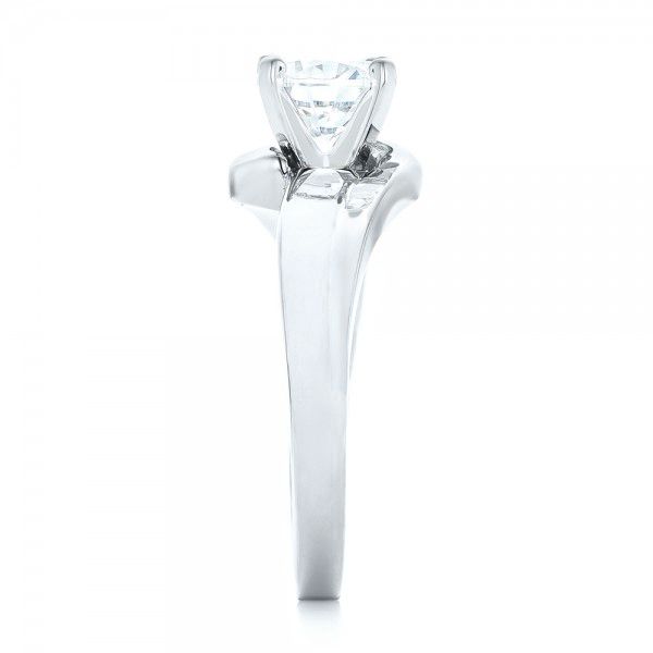 18k White Gold And Platinum 18k White Gold And Platinum Custom Two-tone Wrap Diamond Engagement Ring - Side View -  102588
