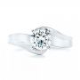 18k White Gold And Platinum 18k White Gold And Platinum Custom Two-tone Wrap Diamond Engagement Ring - Top View -  102588 - Thumbnail