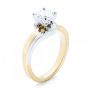 18k Yellow Gold And Platinum 18k Yellow Gold And Platinum Custom Two-tone Wrap Diamond Engagement Ring - Three-Quarter View -  102588 - Thumbnail
