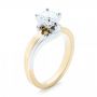 14k Yellow Gold And 14K Gold 14k Yellow Gold And 14K Gold Custom Two-tone Wrap Diamond Engagement Ring - Three-Quarter View -  102588 - Thumbnail