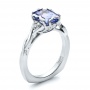  14K Gold 14K Gold Custom Unique Setting Blue Sapphire Engagement Ring - Three-Quarter View -  100793 - Thumbnail