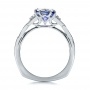  Platinum Custom Unique Setting Blue Sapphire Engagement Ring - Front View -  100793 - Thumbnail