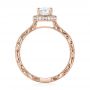 18k Rose Gold 18k Rose Gold Custom Unplated Diamond Halo Engagement Ring - Front View -  103408 - Thumbnail