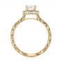 14k Yellow Gold 14k Yellow Gold Custom Unplated Diamond Halo Engagement Ring - Front View -  103408 - Thumbnail